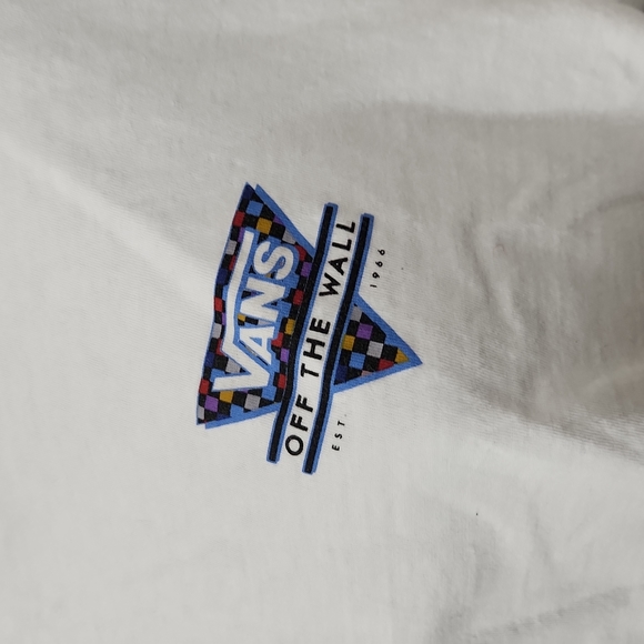 Vans Off The Wall White Long Sleeve Crop Graphic Tee - Picture 7 of 10